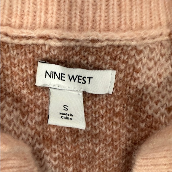 Nine West V-Neck Sweater - Pink and Brown - Picture 3 of 3